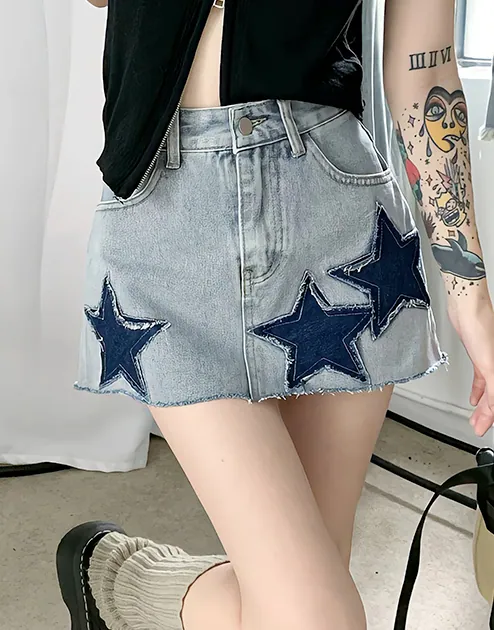 Denim Star Skirt
