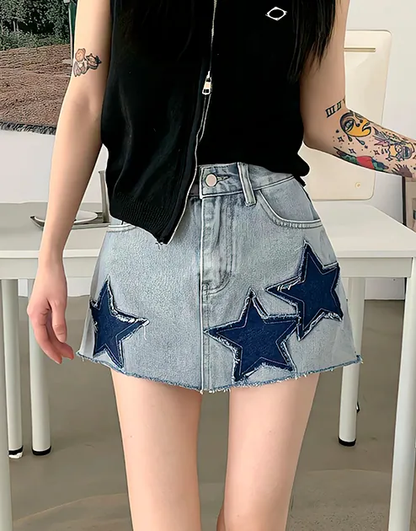 Denim Star Skirt