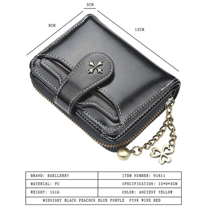 2023 New Women Wallets Fashion Short PU Leather Top Quality Card Holder Female Zipper Purse
